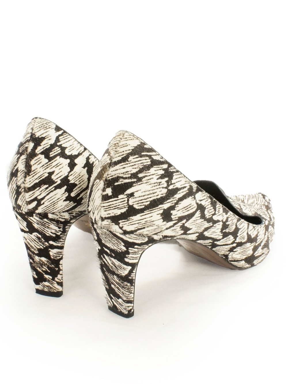 10 Derek Crosby Lam Abstract Animal Print Calf Pony Hair D’Orsay Pump Heels - Picture 5 of 8
